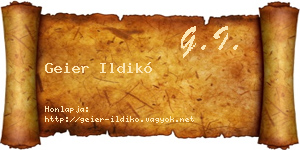 Geier Ildikó névjegykártya
